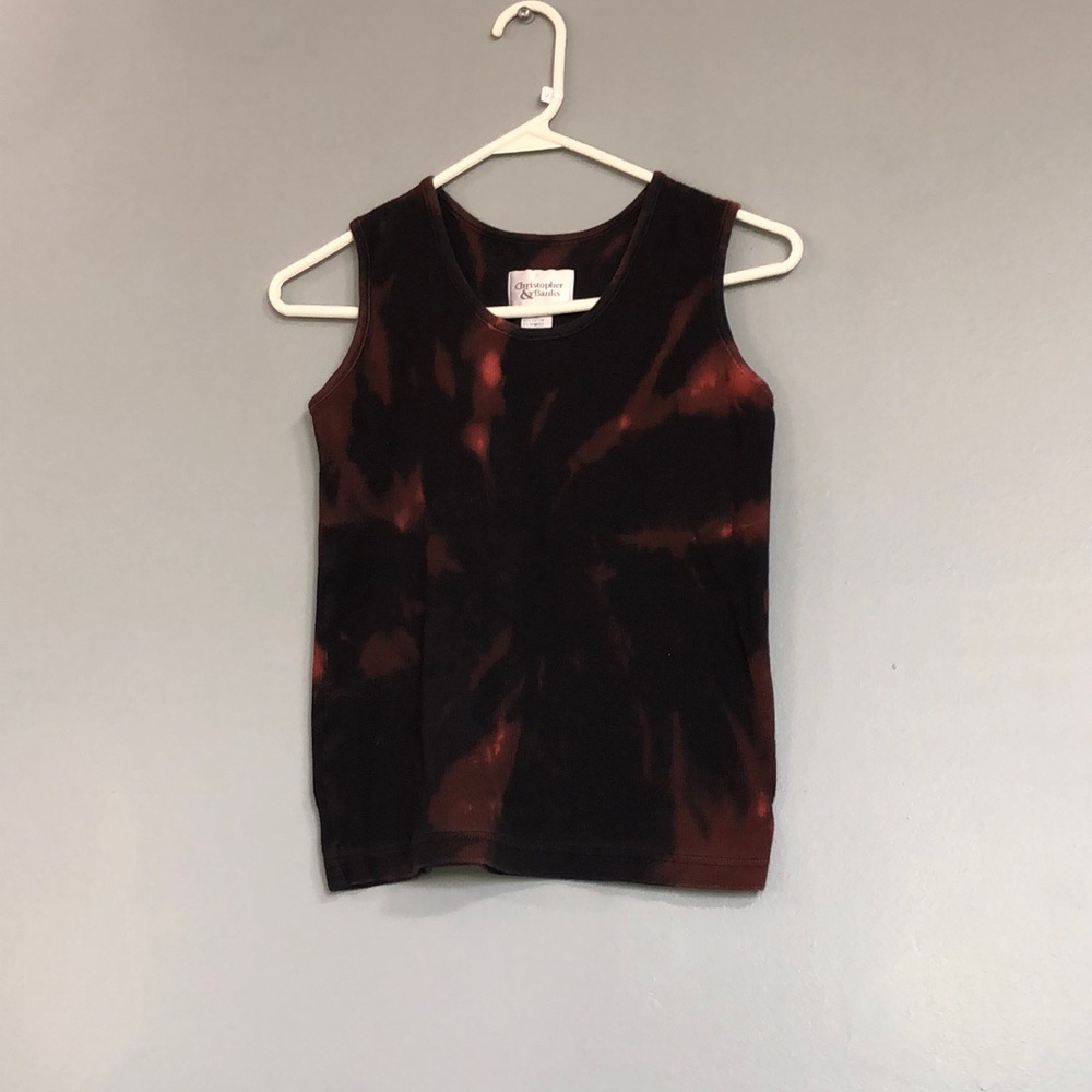 Black bleached Tank tie-dye